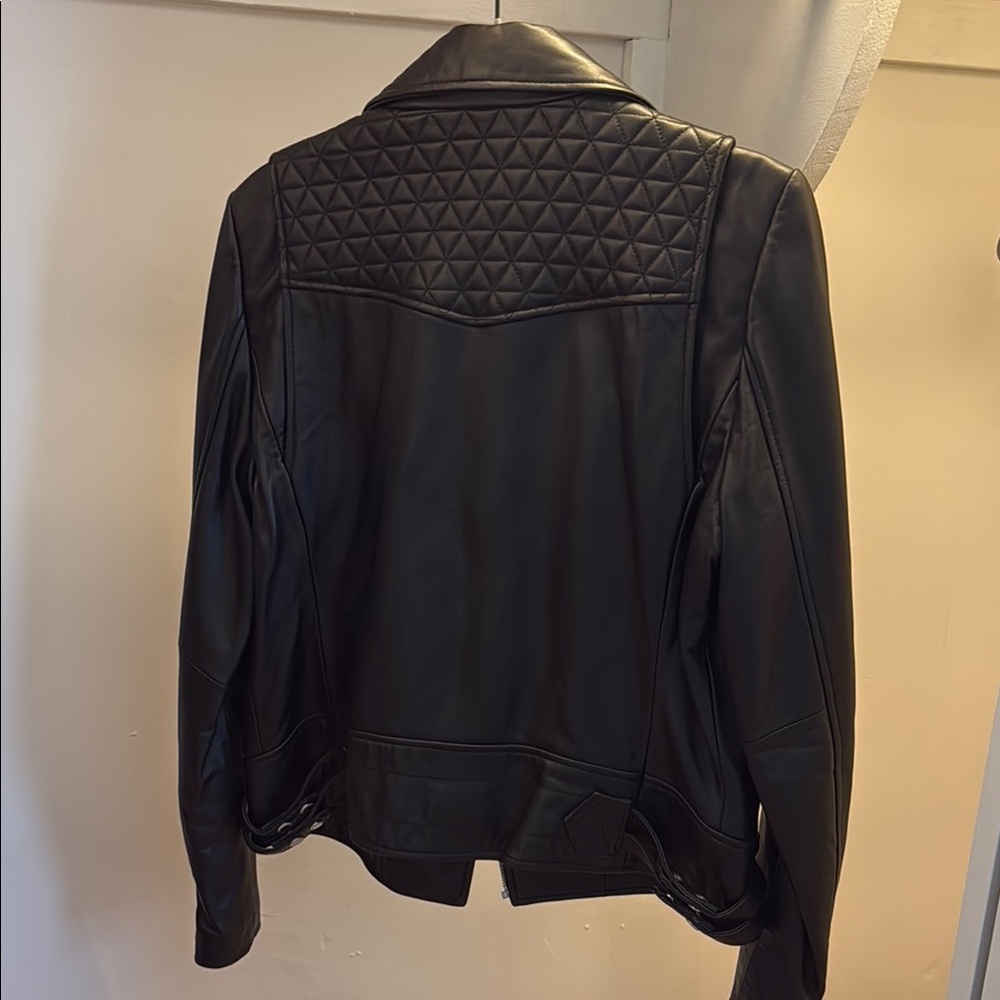 Marc New York Black Leather Moto Jacket Asymmetrical Zipper - Picture 6 of 6
